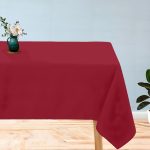 45 x 45'' Weinrote Polyester-Tischdecke – Bild 5