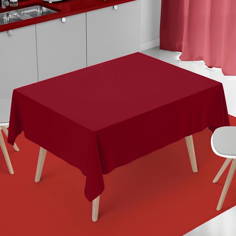 burgundy square polyester table cover 5