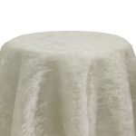 70" Ivory Crushed Velvet Tablecloth