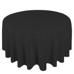 132 Zoll runde schwarze Polyester-Tischdecke