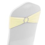 Stuhlband aus elfenbeinfarbenem Spandex, 10 Stück