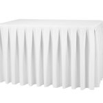 17FT (204") White Polyester Table Skirt