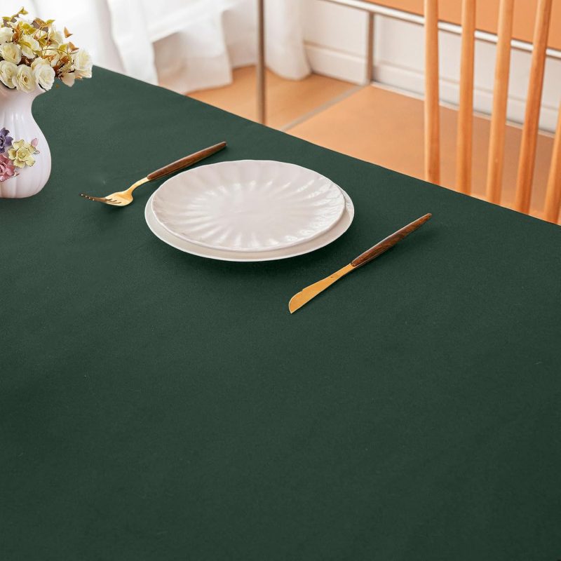 forest green polyester tablecloth rectangle 4