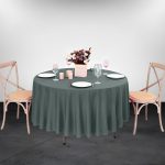 108'' Round Forest Green Polyester Tablecloth - Image 2