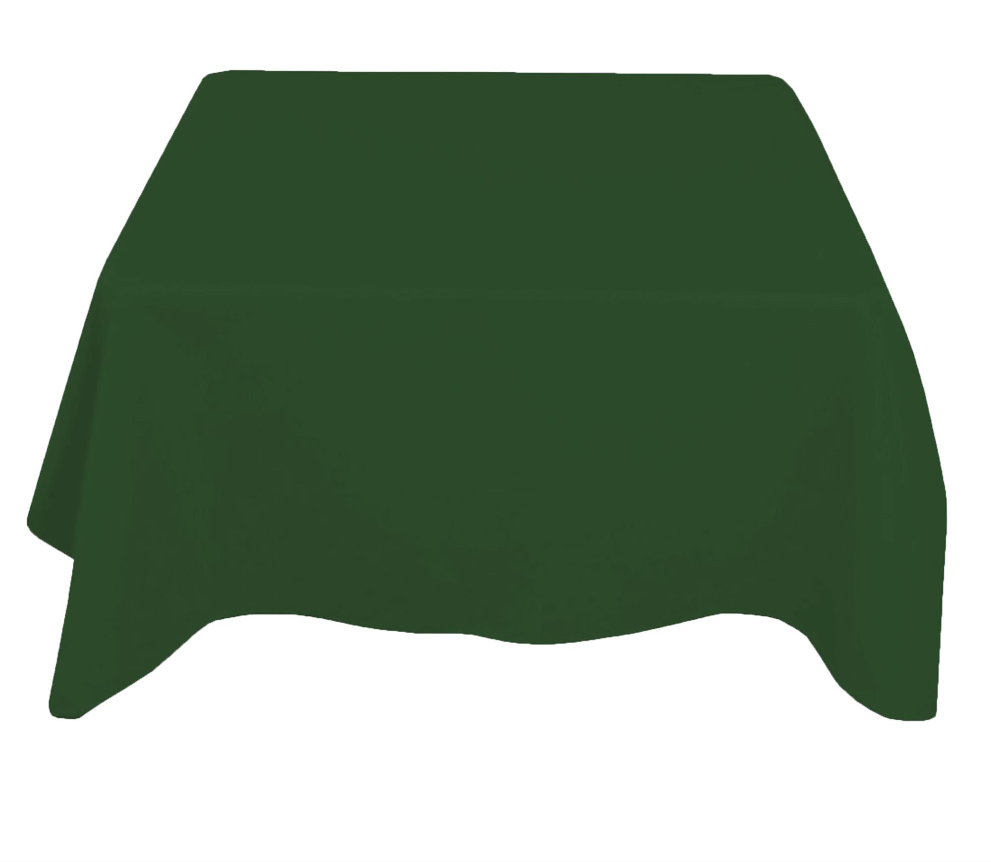 forest green square polyester 70'' x 70'' Forest Green Polyester Tablecloth - Image 1