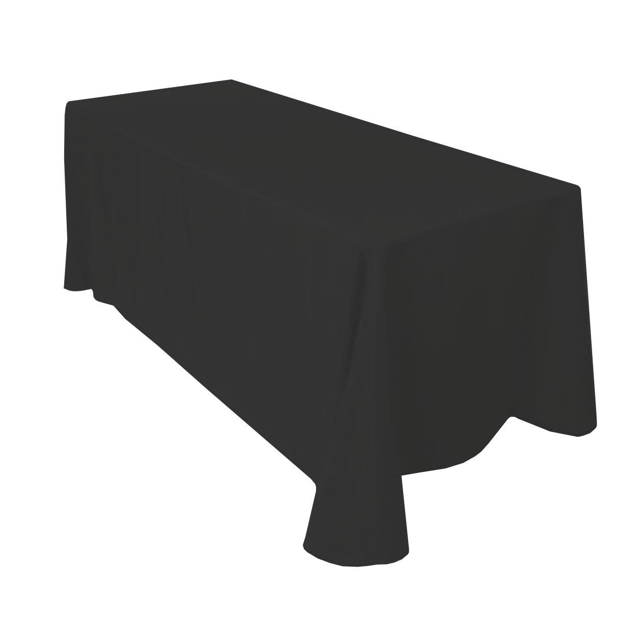 g-rectangular-black.jpg 52'' x 70" Black Polyester Tablecloth - Image 1