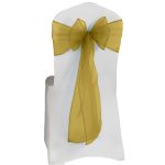 10 Stück goldene Organza-Stuhlschärpen - Image 4