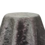 108" Grey Crushed Velvet Tablecloth