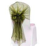 10Pc Olive Green Organza Hood