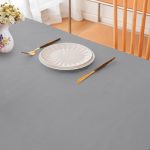 90" x 156" Grey Polyester Polyester Tablecloth - Image 2