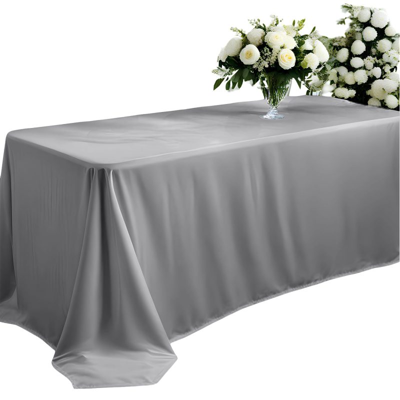 grey rectangle poyester table cover 3