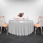 120" runde graue Polyester-Tischdecke – Bild 3