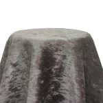 54" Grey Crushed Velvet Tablecloth