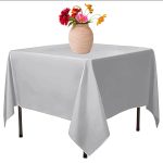 58 x 58'' Grey Polyester Tablecloth - Image 6