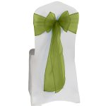 10Pc Hunter Green Organza Chair Sashes - Image 3