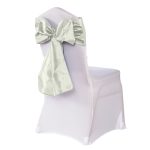 Stuhlschärpen aus elfenbeinfarbenem Taft (10 Stück) – Bild 3