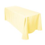 70'' x 90'' elfenbeinfarbene Polyester-Tischdecke