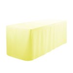6FT Ivory Fitted Polyester Tablecloth