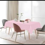 70" x 90" Light Pink Polyester Tablecloth - Image 5