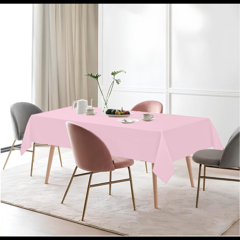 light pink rectangle polyester table cover 1