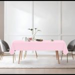 70" x 90" Light Pink Polyester Tablecloth - Image 4