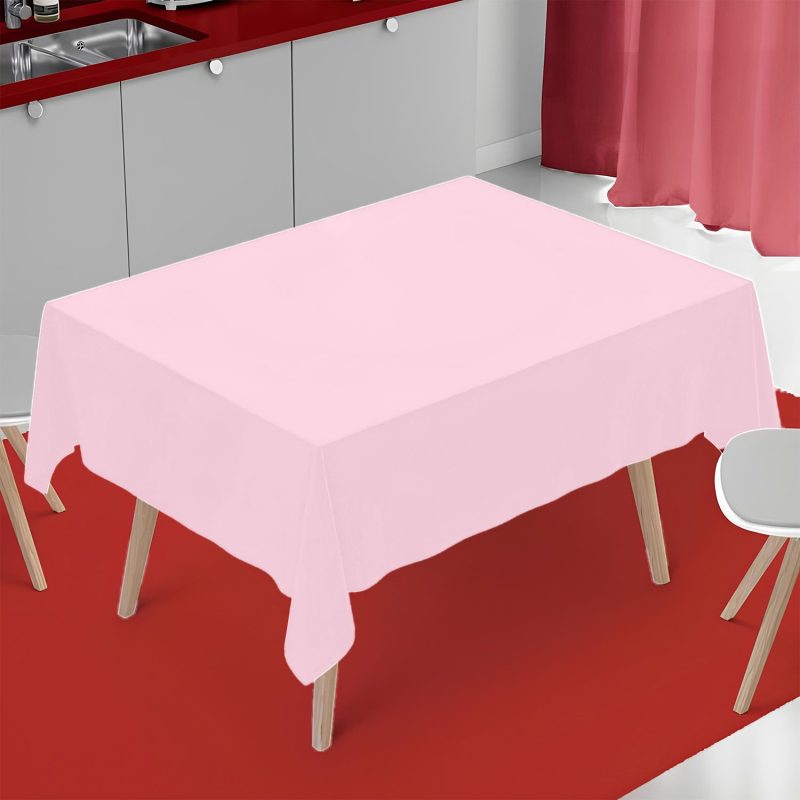 light pink square polyester table cover 5
