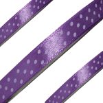 10 mm Lavendelfarbenes Satinband mit Tupfen, 25 Yds