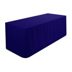 6FT Navy Blue Fitted Polyester Tablecloth