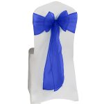 10Pc Navy Blue Organza Chair Sashes - Image 2