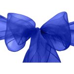 10Pc Navy Blue Organza Chair Sashes - Image 3