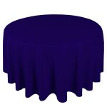 120" Round Navy Blue Polyester Tablecloth