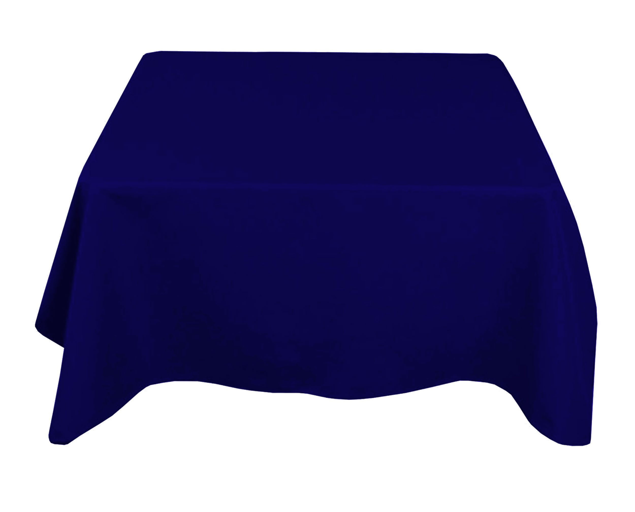 navy-square122-2.jpg 70'' x 70'' Navy Blue Polyester Tablecloth - Image 1