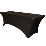 4FT Black Rectangle Spandex Tablecloth