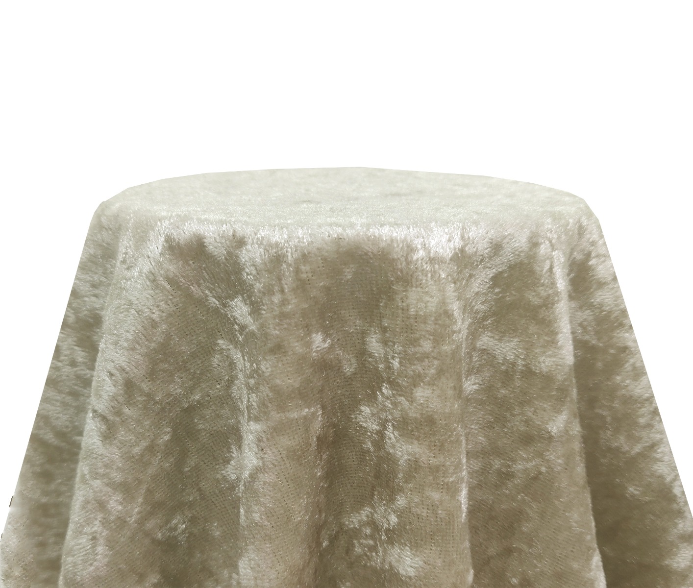 austernrunde_1.jpg 54'' Tischdecke aus zerkleinertem Samt in Austernoptik - Image 1