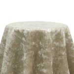 90" Oyster Crushed Velvet Tablecloth