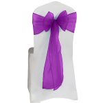 10Pc Dark Puple Organza Chair Sashes - Image 3