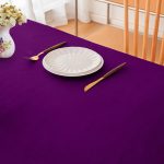 52'' x 90" Purple Polyester Tablecloth - Image 5