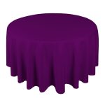 90" Round Purple Polyester Tablecloth