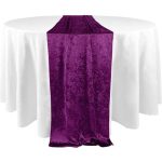 12" x 108" Purple Crushed Velvet Table Runner
