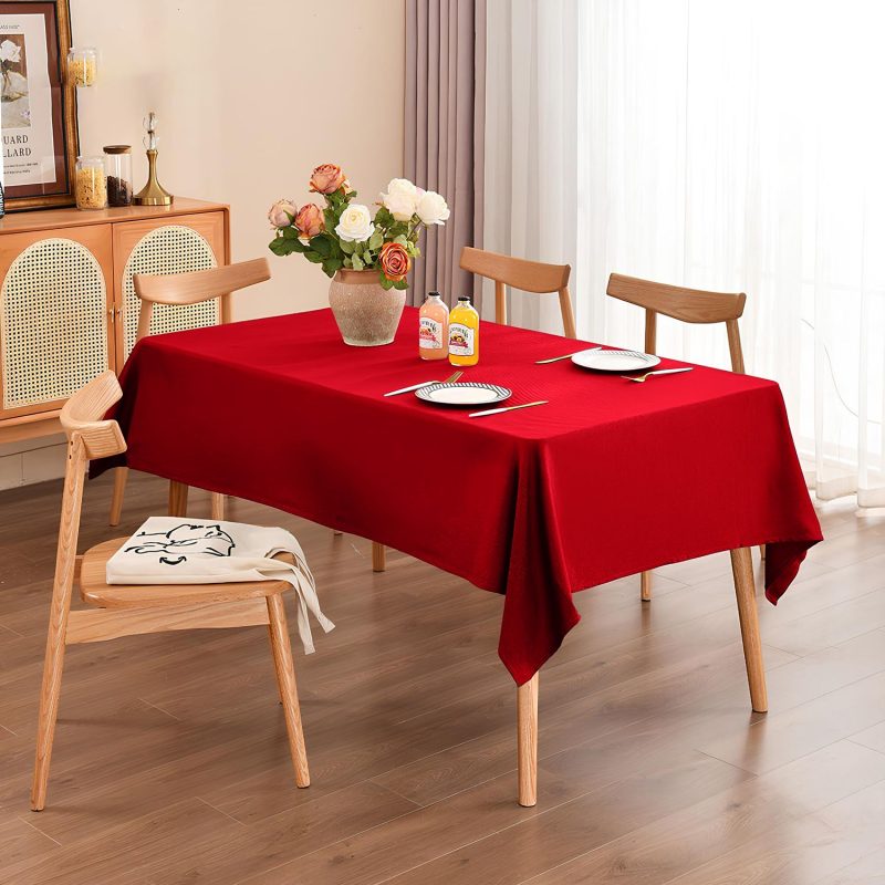 red rectangle polyester table cover 1