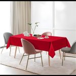 70'' x 126'' rote Polyester-Tischdecke – Bild 2