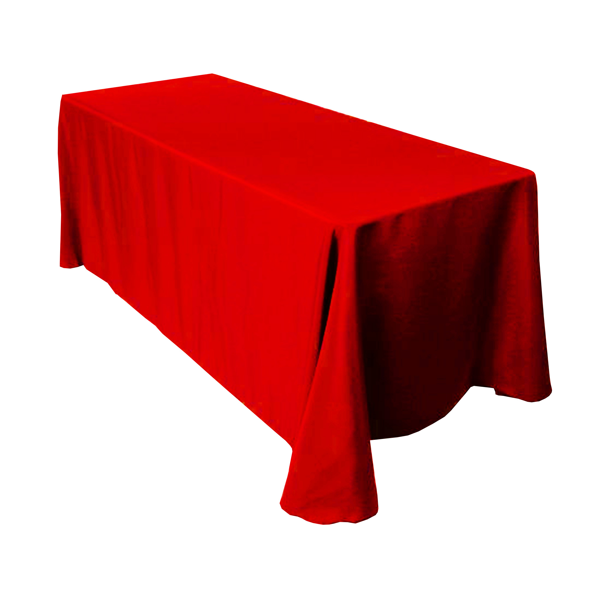 red-rectangular-1.jpg 52" x 90" Red Polyester Tablecloth - Image 1