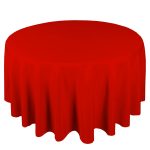 120" runde rote Polyester-Tischdecke