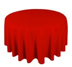 54'' Round Red Polyester Tablecloth