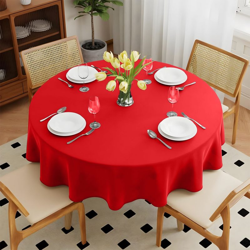 red round polyester table cover 1