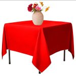 30 x 30'' Red Polyester Tablecloth - Image 6
