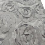 50 x 126'' Silberne Rosetten-Tischdecke