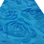 90 x 132'' türkisfarbene Rosetten-Tischdecke