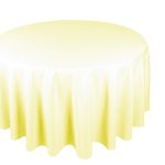 54'' Round Ivory Polyester Tablecloth