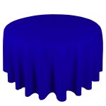 54'' Round Royal Blue Polyester Tablecloth